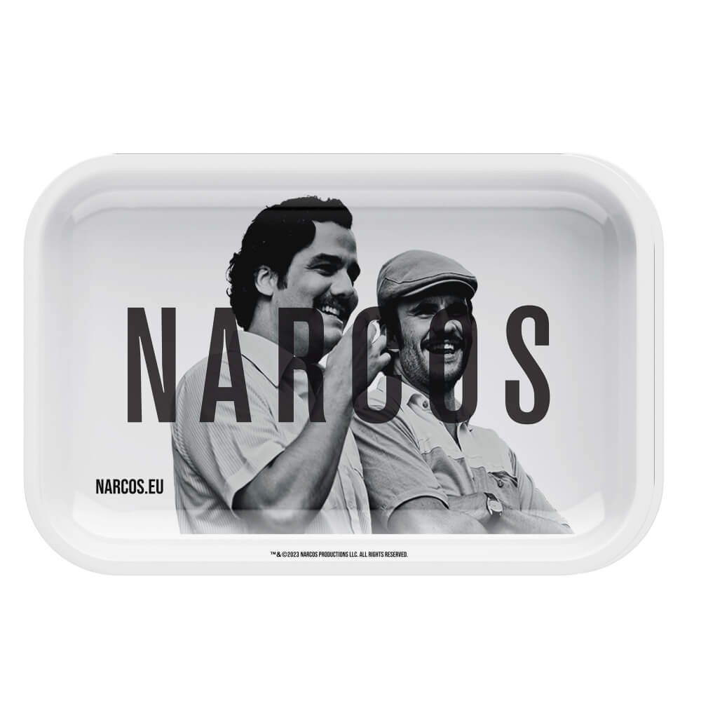 Narcos Metal Rolling Tray Blanc