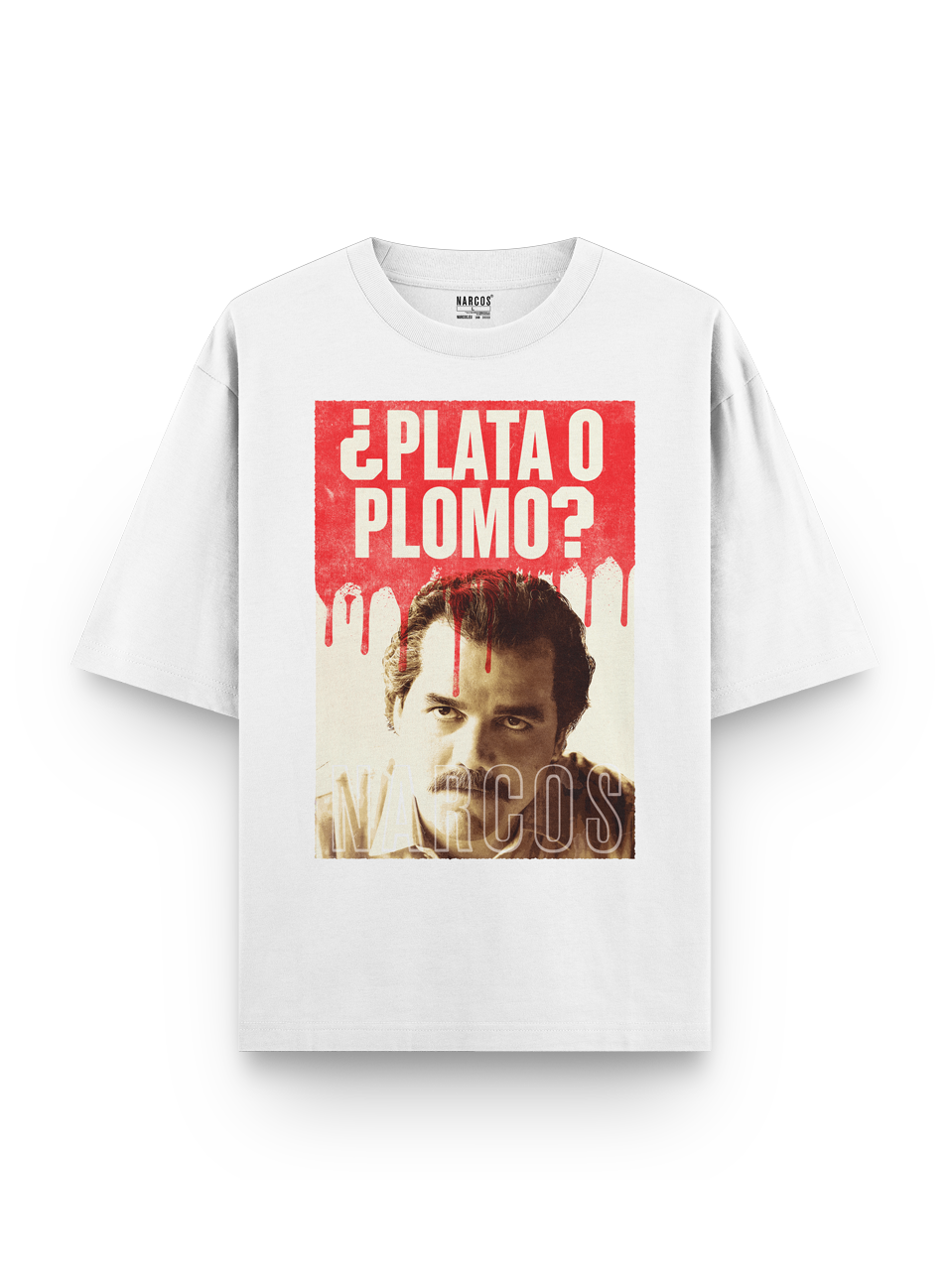 NARCOS T-SHIRT PLATA O PLOMO