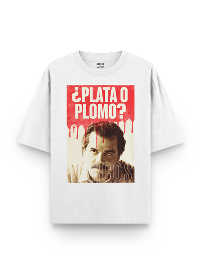 NARCOS T-SHIRT PLATA O PLOMO