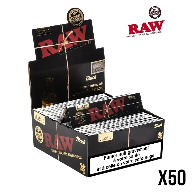 FEUILLES A ROULER RAW BLACK KS SLIM X50