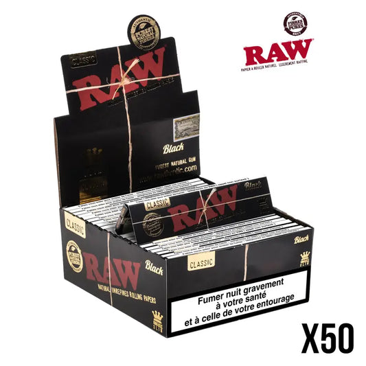 FEUILLES A ROULER RAW BLACK KS SLIM X50